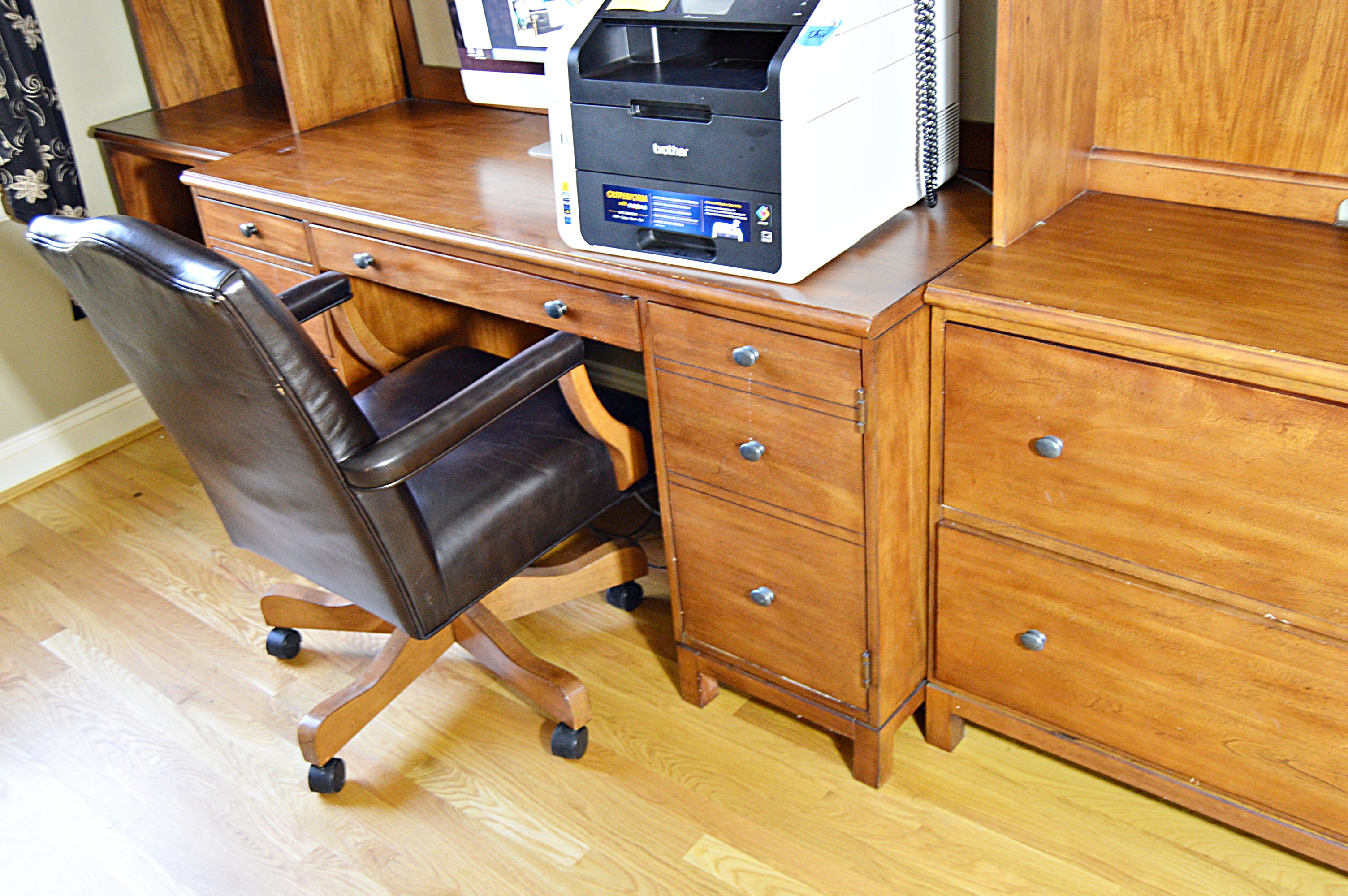 Ethan Allen Home Office and Leather Desk Chair