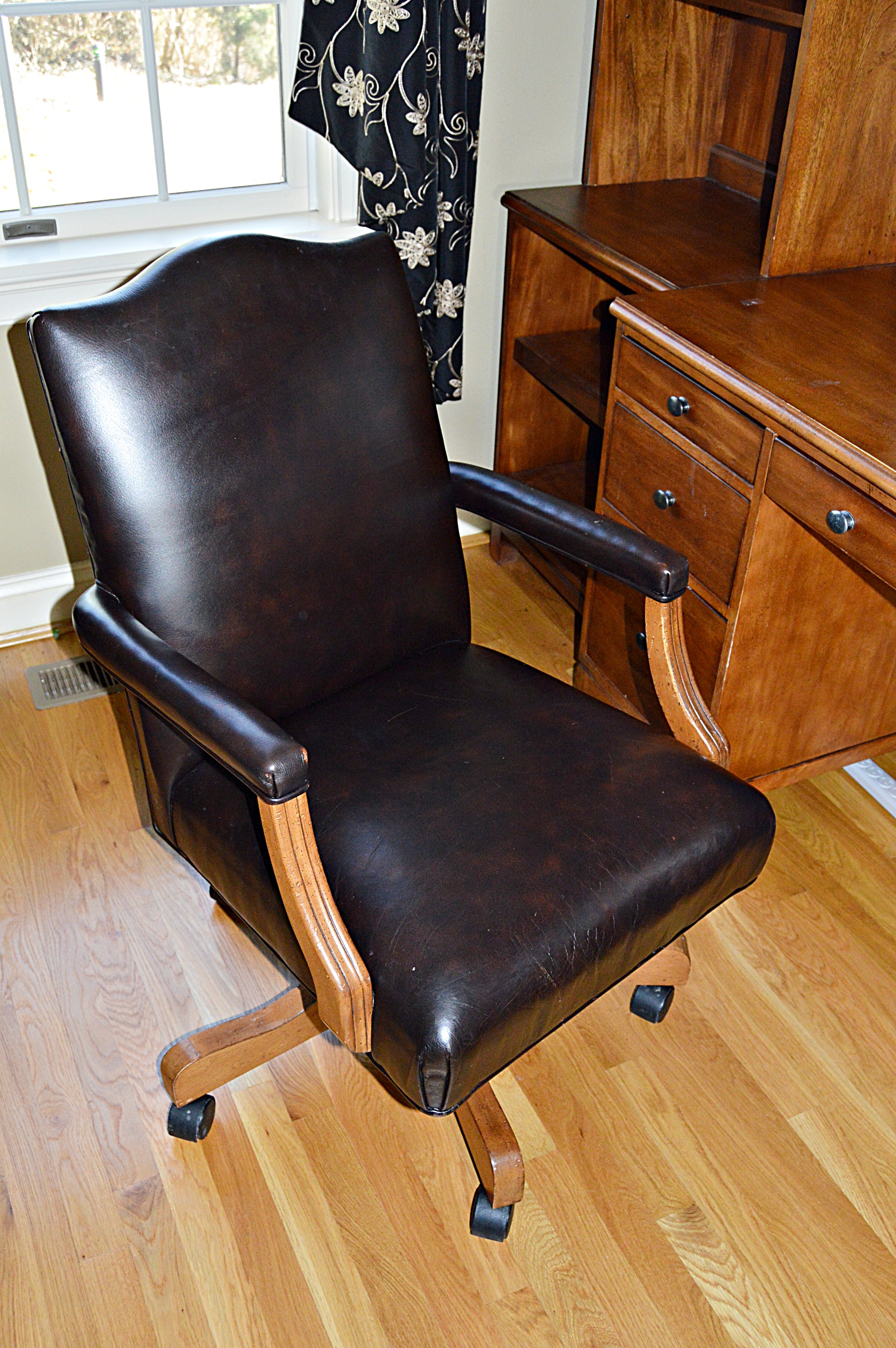 Ethan Allen Home Office and Leather Desk Chair