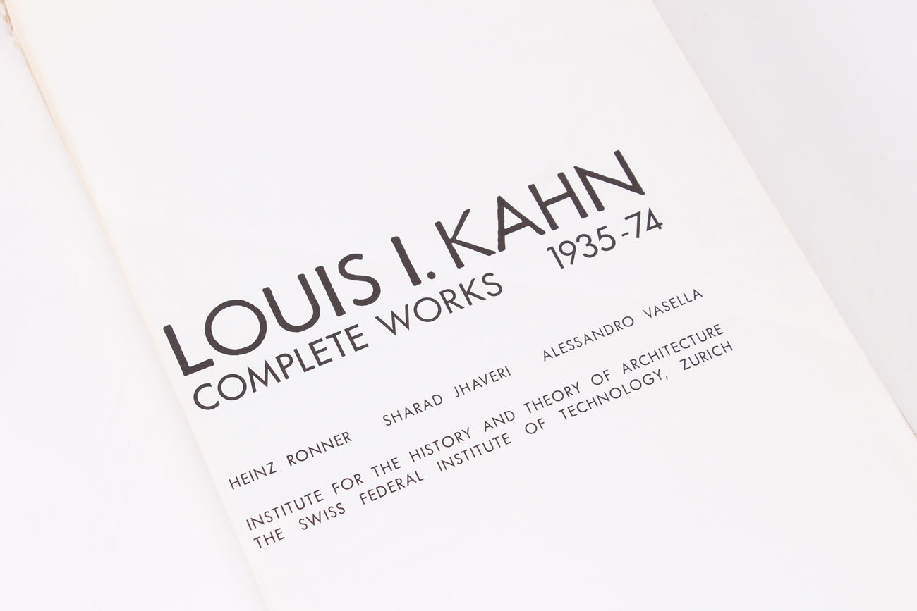 1977 "Louis I. Kahn, Complete Works 1935-1974"