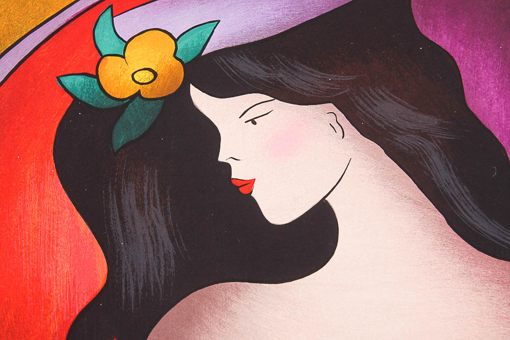 Signed 2011 Serigraph by Linda Le Kinff "Geraldin Violet"