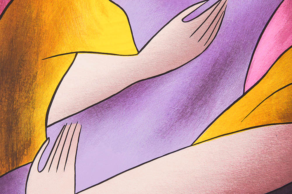 Signed 2011 Serigraph by Linda Le Kinff "Geraldin Violet"