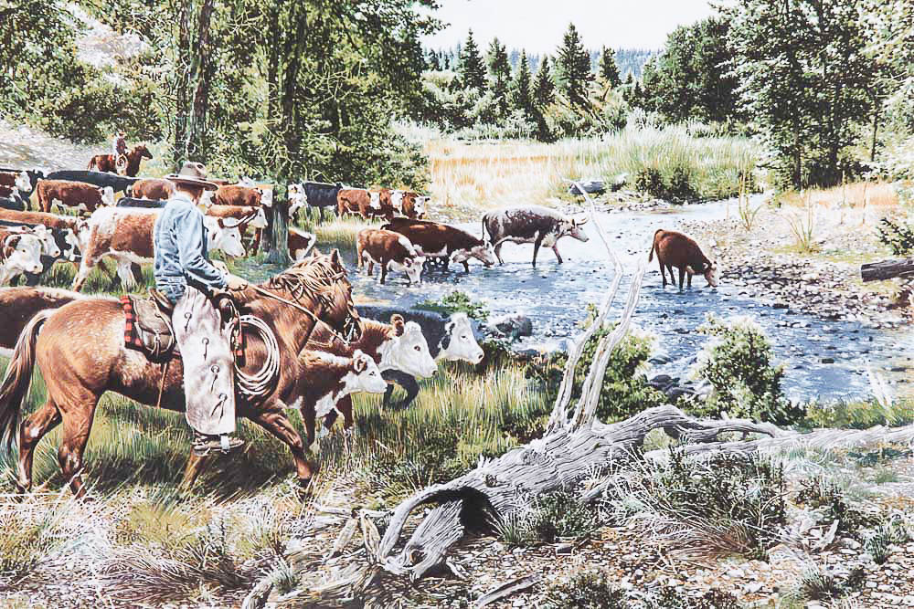 Signed Original Lithograph by Paul Calle "On The Trail" 1980