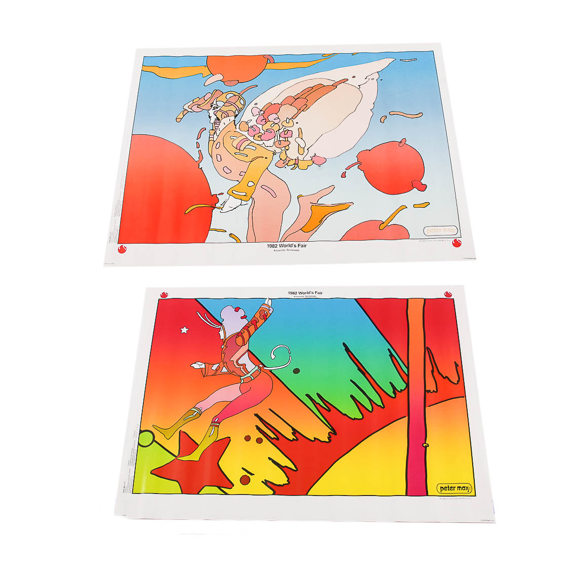 Pair of Peter Max Posters from 1982 World's Fair