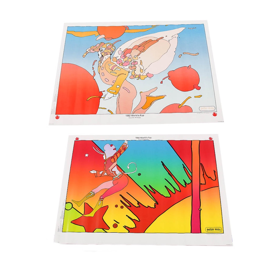 Pair of Peter Max Posters from 1982 World's Fair