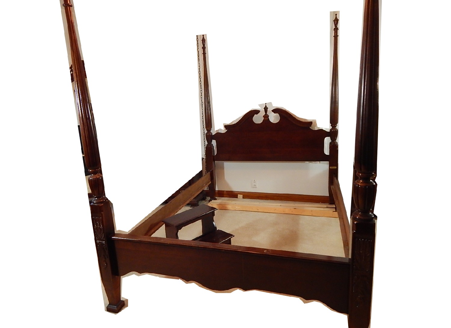 Queen Size Cherry Poster Bed by Cochran with Bed Stairs