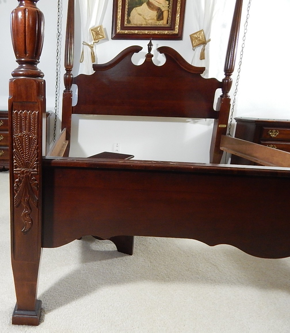 Queen Size Cherry Poster Bed by Cochran with Bed Stairs