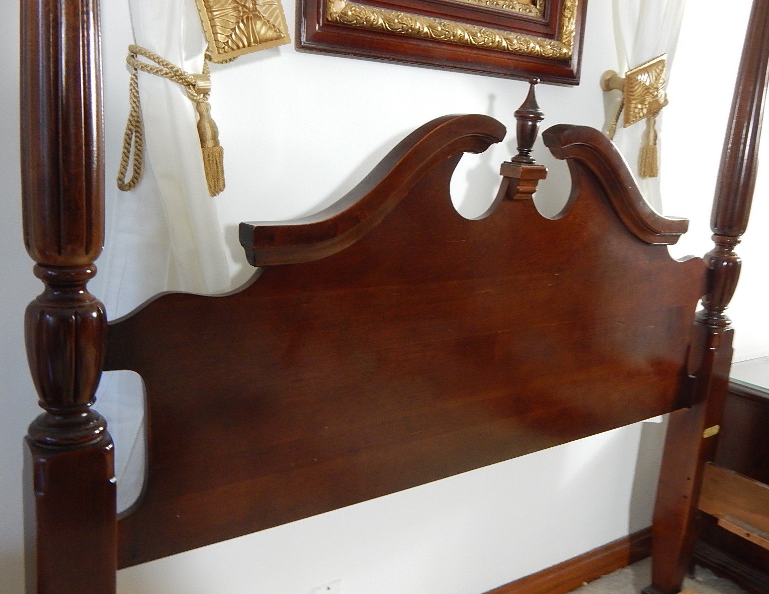 Queen Size Cherry Poster Bed by Cochran with Bed Stairs