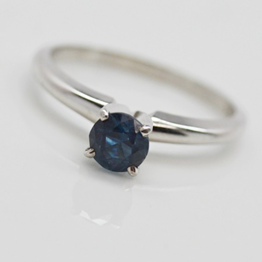 14K White Gold Sapphire Ring