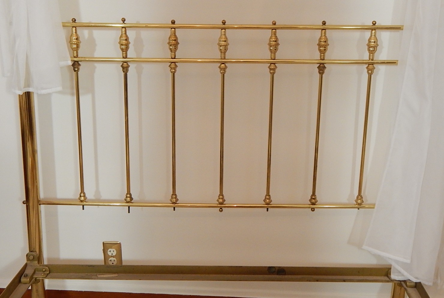 Brass Canopy Bed with Bedding