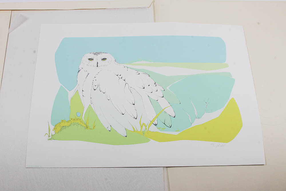 Signed Limited Edition Serigraph "Snowy Owl" by Peter Parnell