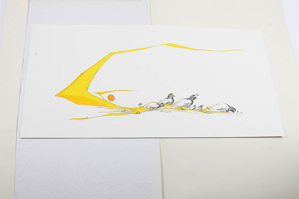 Signed Limited Edition Serigraph "California Quail" by Peter Parnell