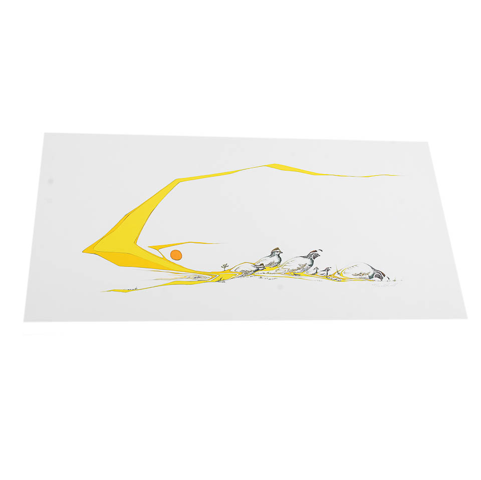 Signed Limited Edition Serigraph "California Quail" by Peter Parnell