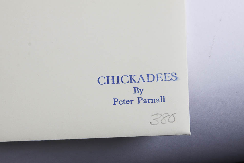 Signed Limited Edition Serigraph "Chickadees" by Peter Parnell