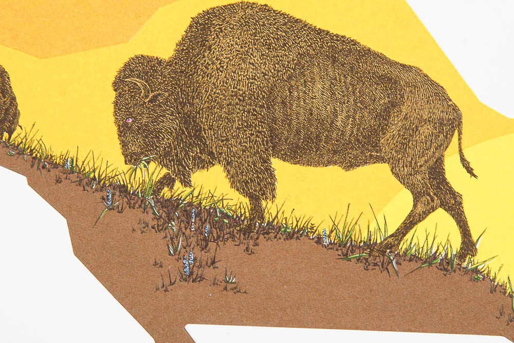 Signed Limited Edition Serigraph by Peter Parnall "Bison"