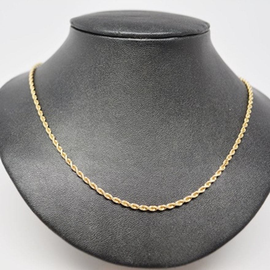 14K Yellow Gold Rope Necklace