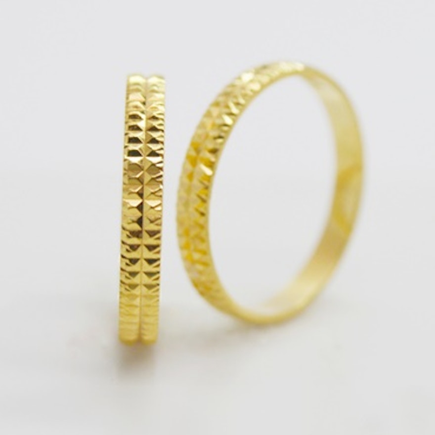 Two 14K Yellow Gold Wedding Bands