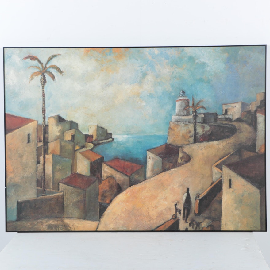 Giclee Print on Canvas After Didier Lourenco "Camino del Faro"