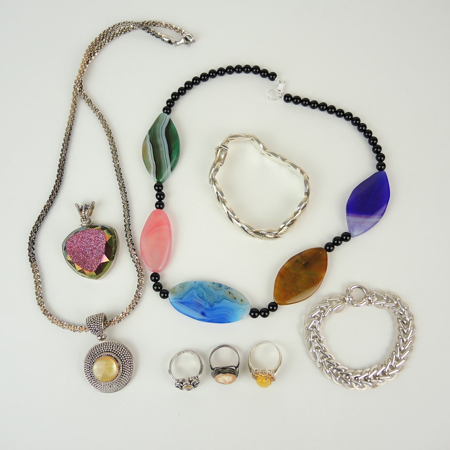 Sterling Silver Jewelry with Gemstones and Beads