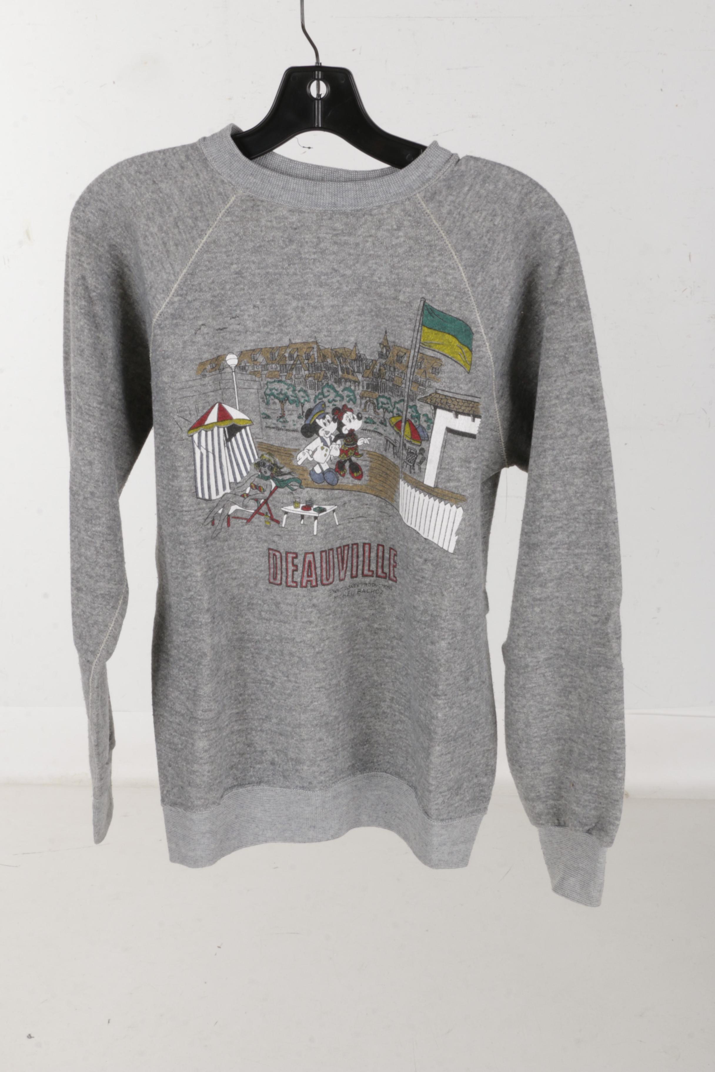 1980s Vintage Michael Bachoz Disney France Mickey and Minnie Sweatshirts