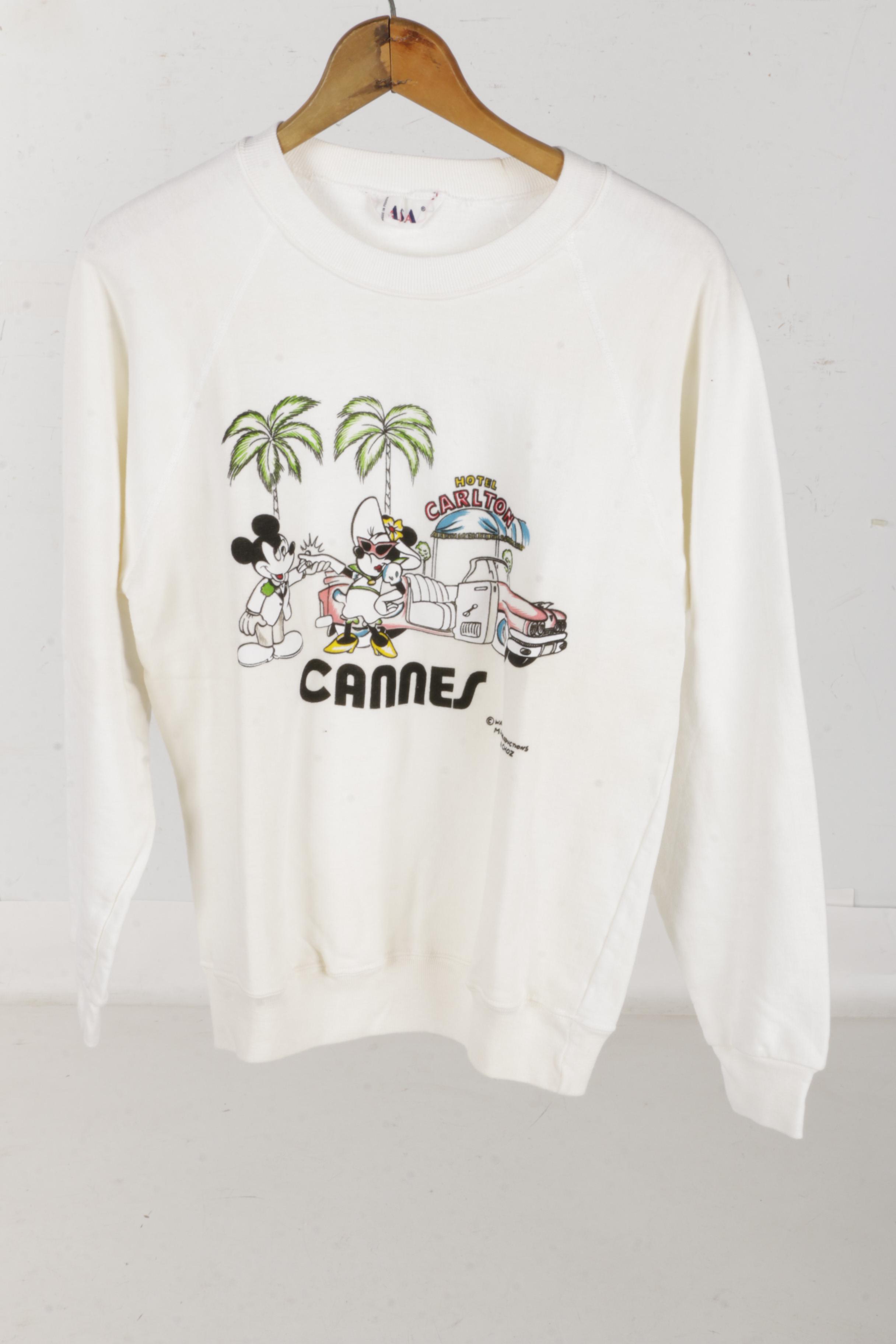 1980s Vintage Michael Bachoz Disney France Mickey and Minnie Sweatshirts