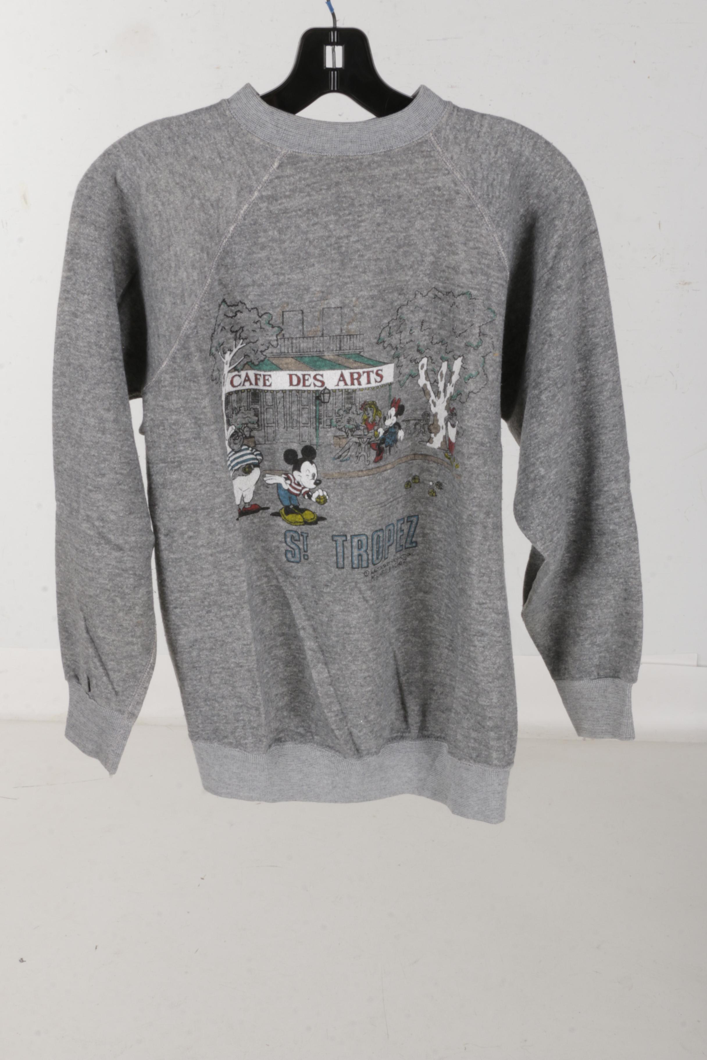 1980s Vintage Michael Bachoz Disney France Mickey and Minnie Sweatshirts