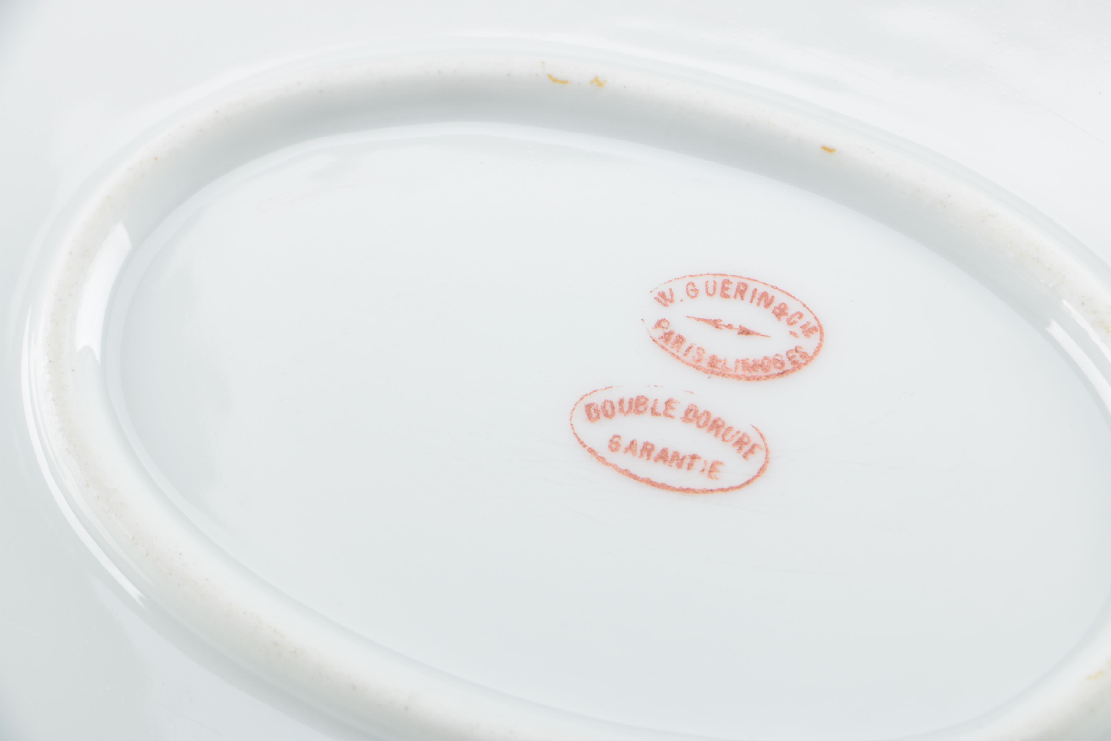 Antique W. Guerin & Cie Porcelain Platters Chandeliers c. 1900 and Others