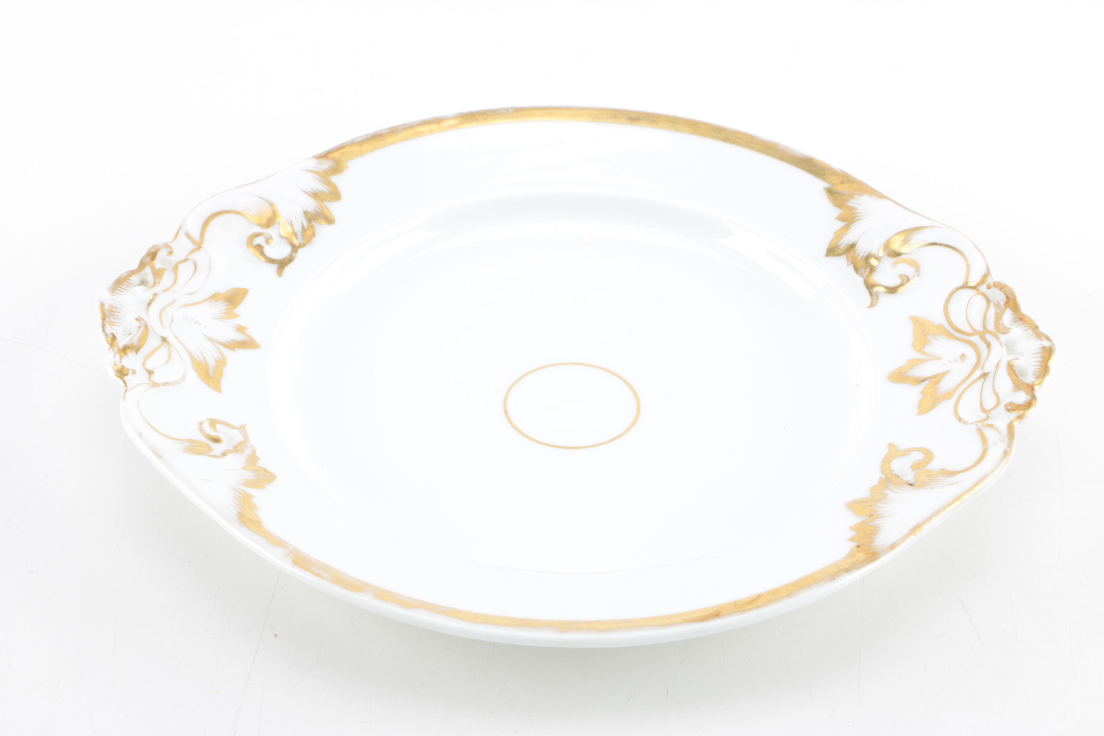 Antique W. Guerin & Cie Porcelain Platters Chandeliers c. 1900 and Others