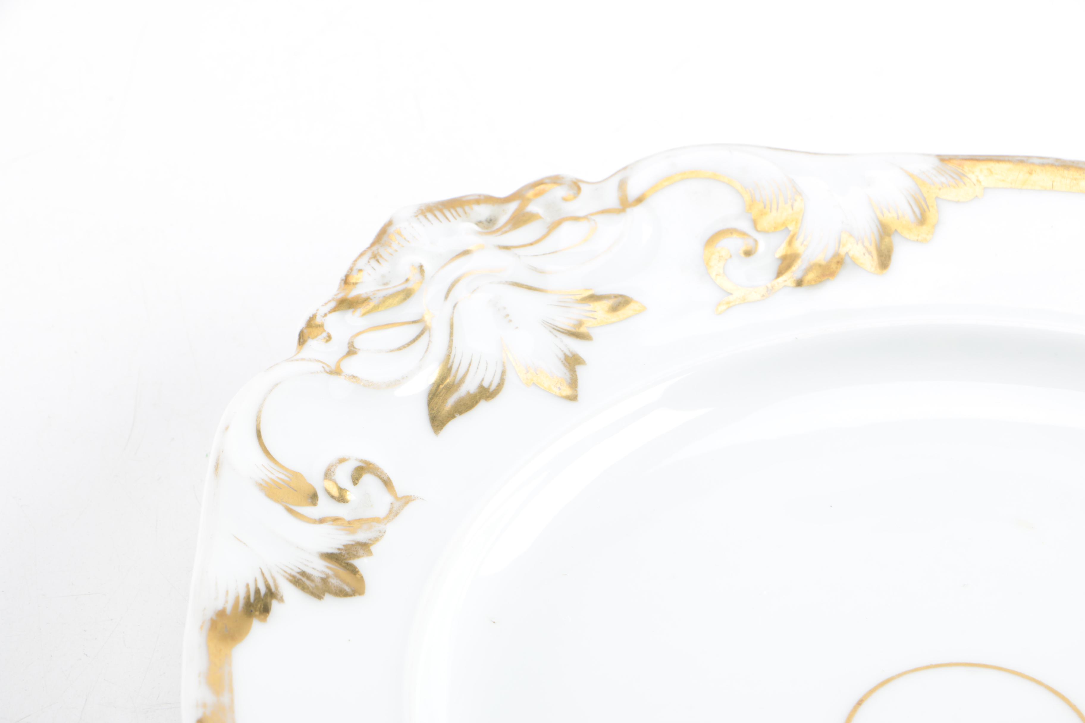 Antique W. Guerin & Cie Porcelain Platters Chandeliers c. 1900 and Others