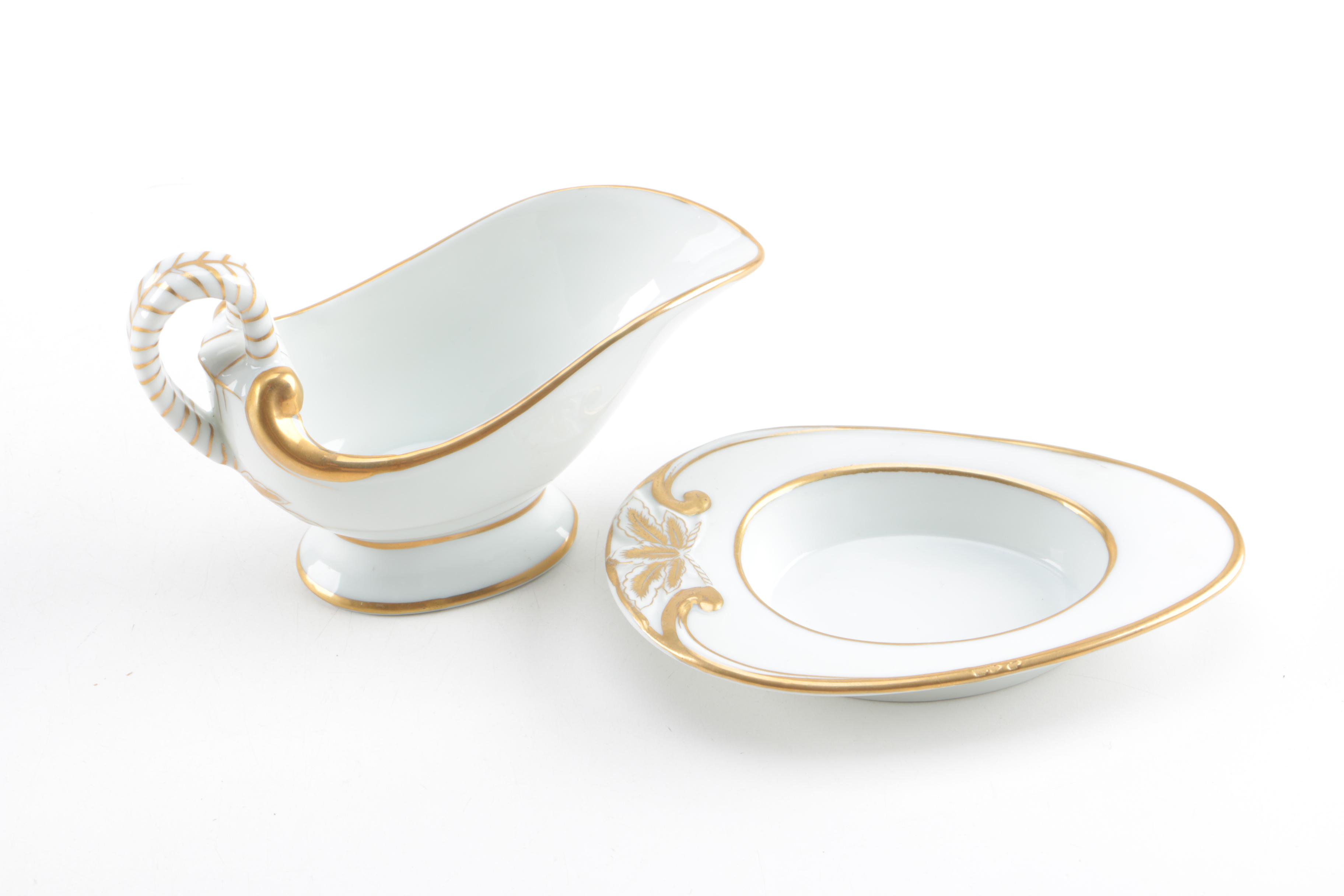 Antique W. Guerin & Cie Porcelain Platters Chandeliers c. 1900 and Others