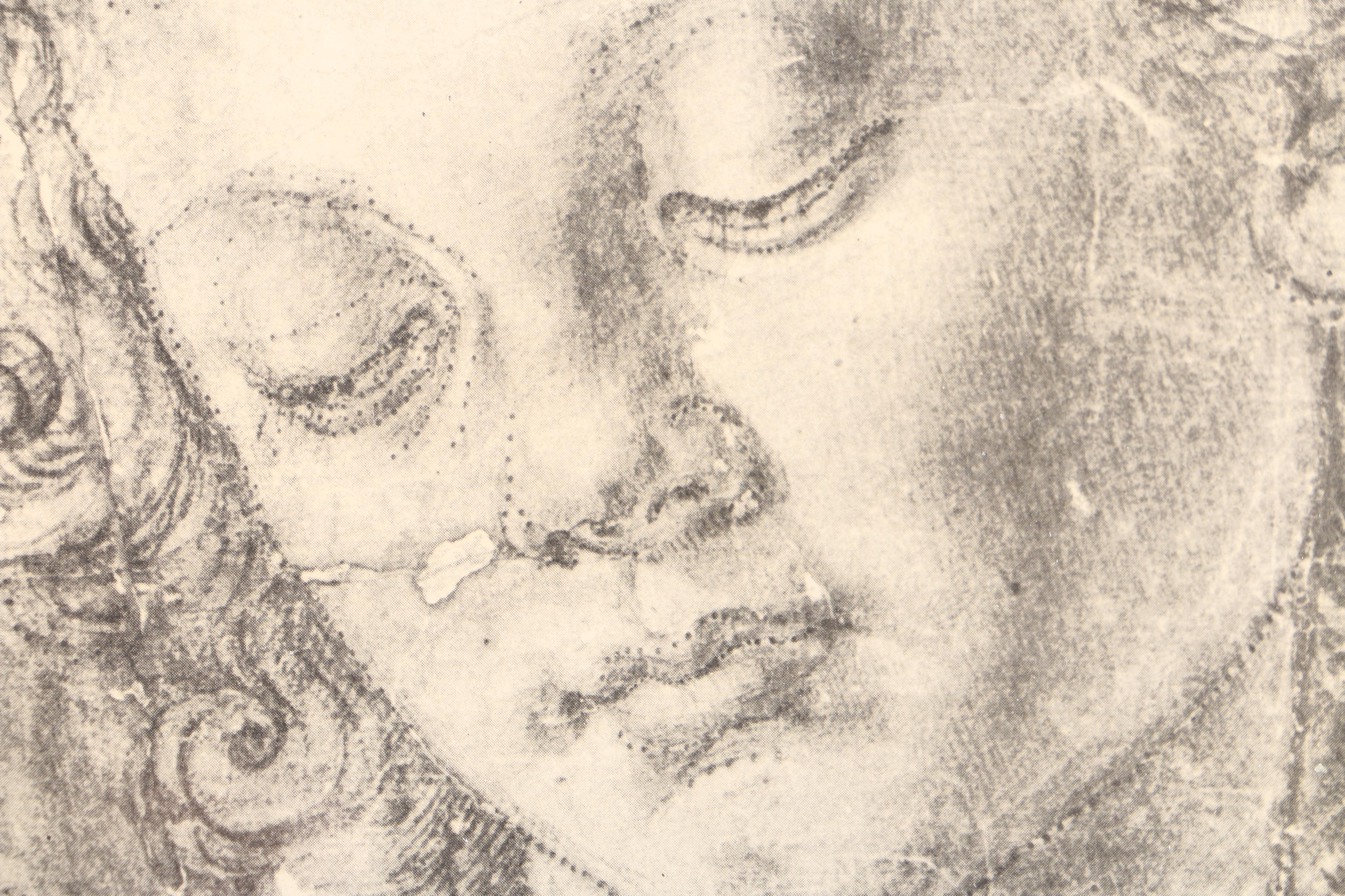 Halftone Print on Paper After Andrea del Verrocchio "Head of a Woman"