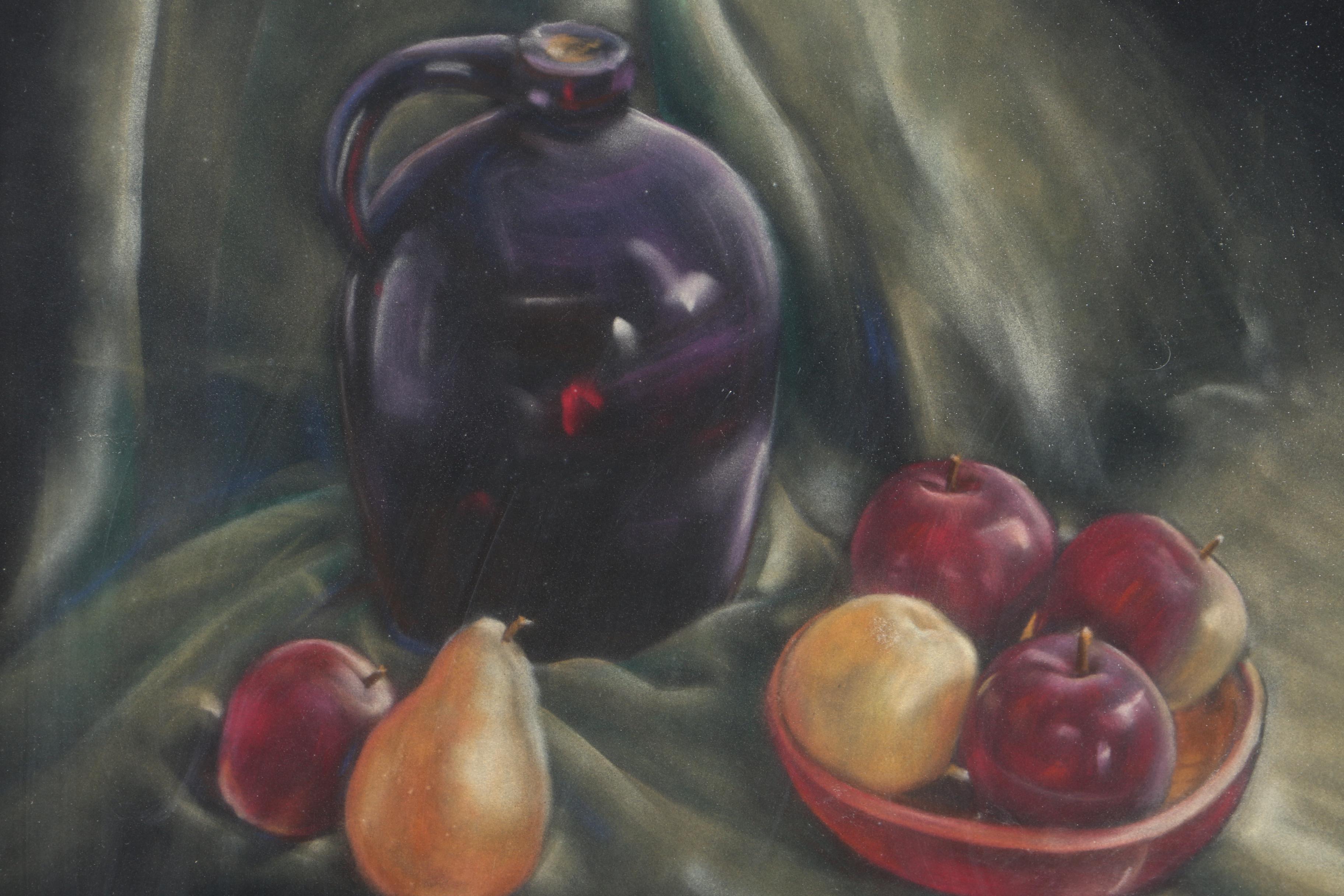 M'Lopez Pastel Drawing on Paper of Still Life