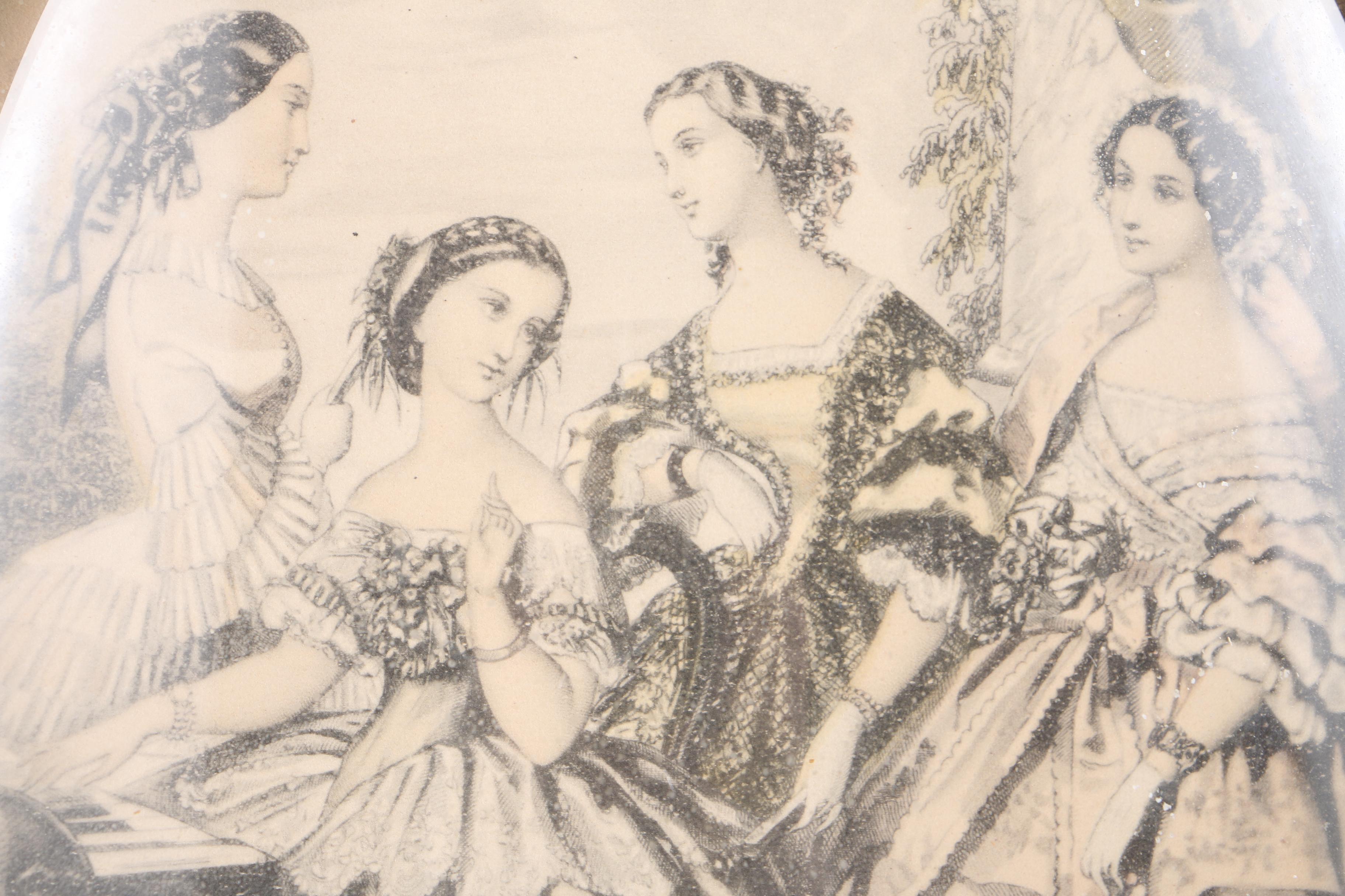 Lithograph "La Mode Illustree" in Convex Bubble Frame