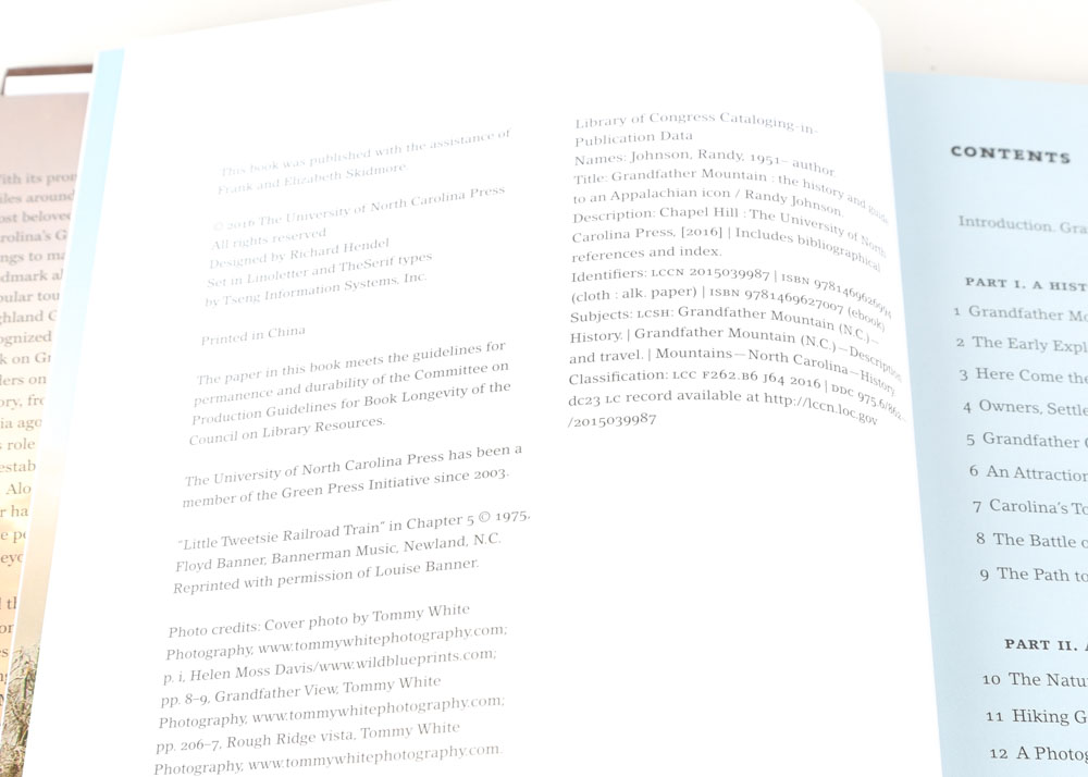 Signed Copy of Randy Johnson's "Grandfather Mountain"