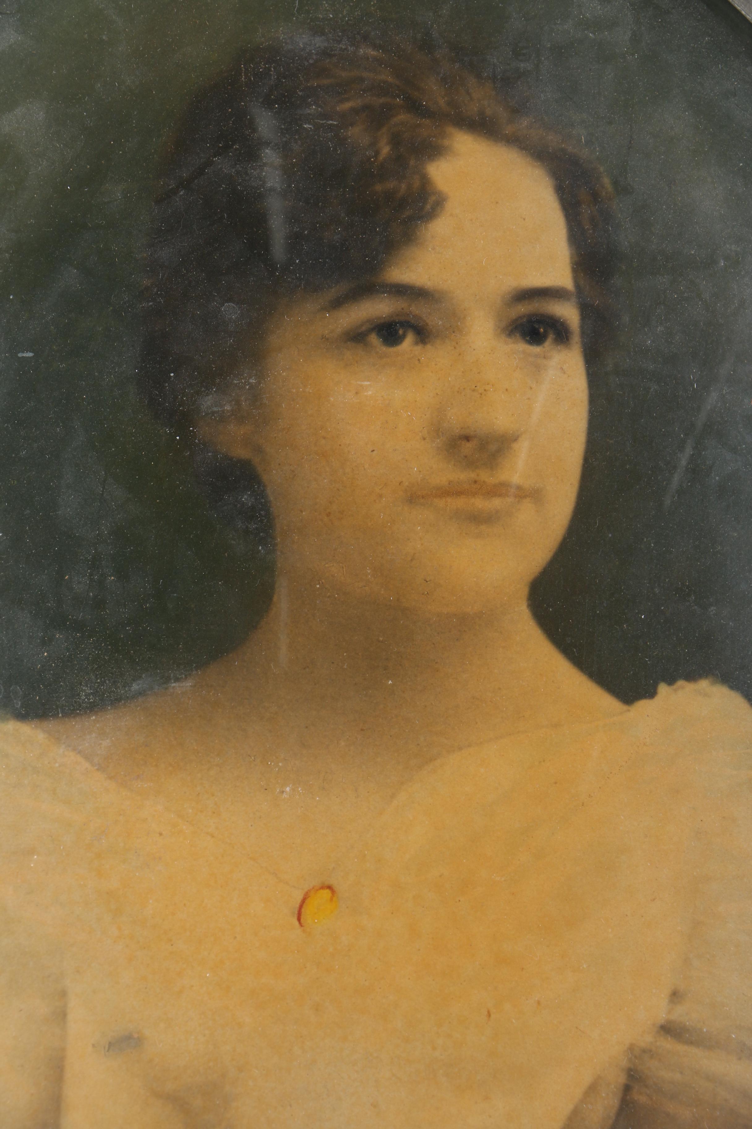 Antique Crayon Enlargement Photograph of Portrait