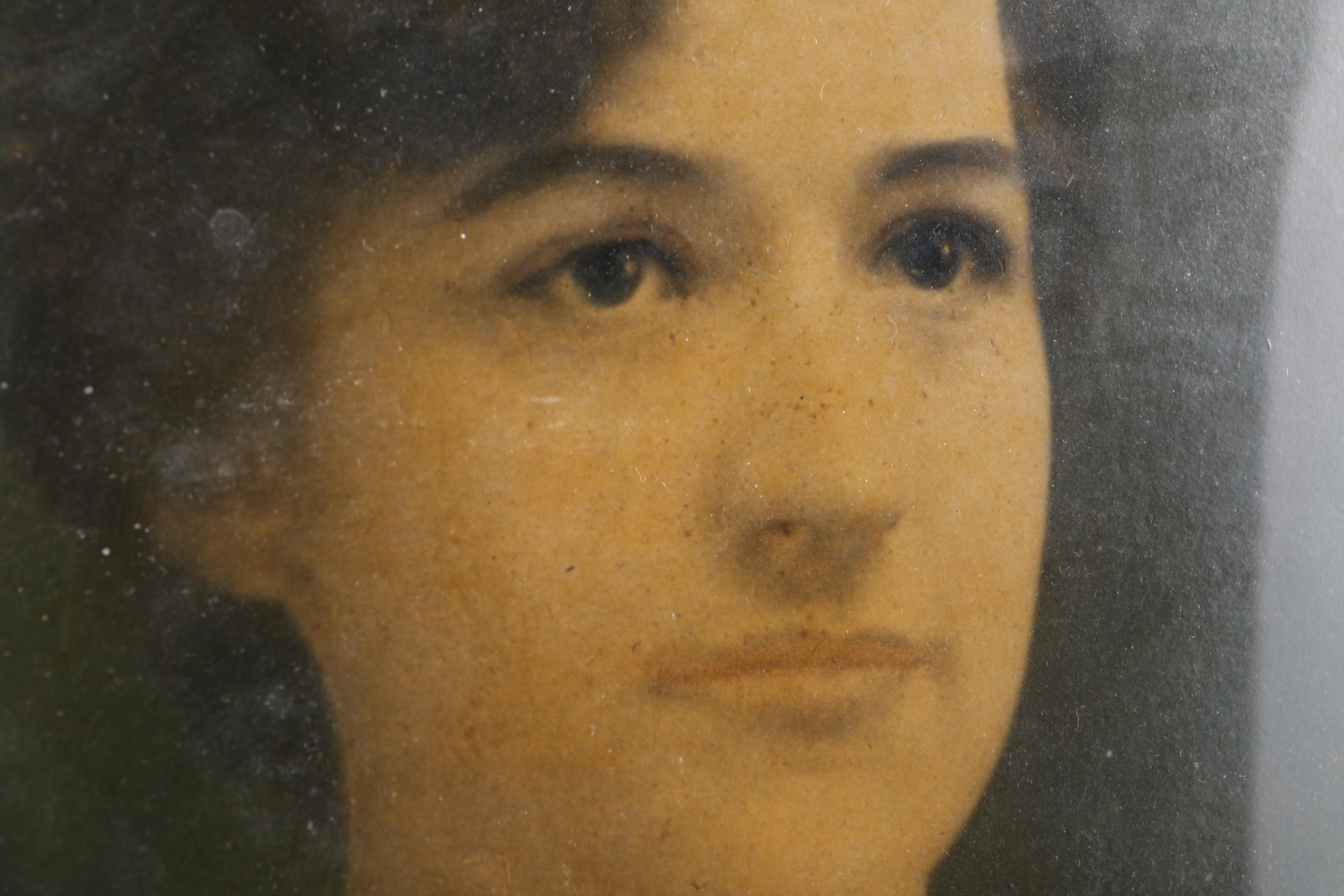 Antique Crayon Enlargement Photograph of Portrait