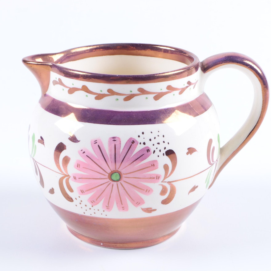 Old Castle Pink Lusterware Pitcher