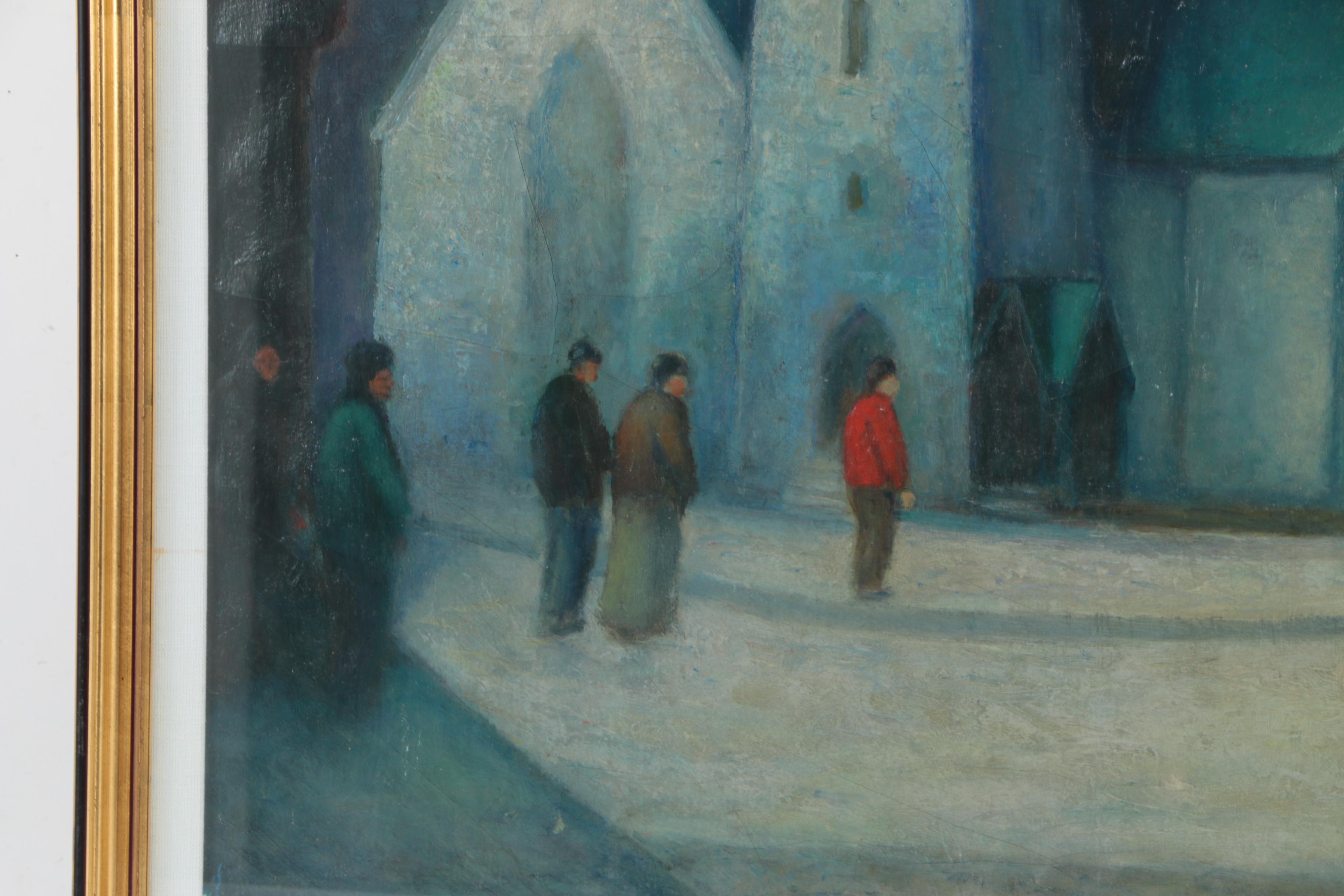 Reynolds Selfridge Oil Painting on Canvas of Steeple Scene