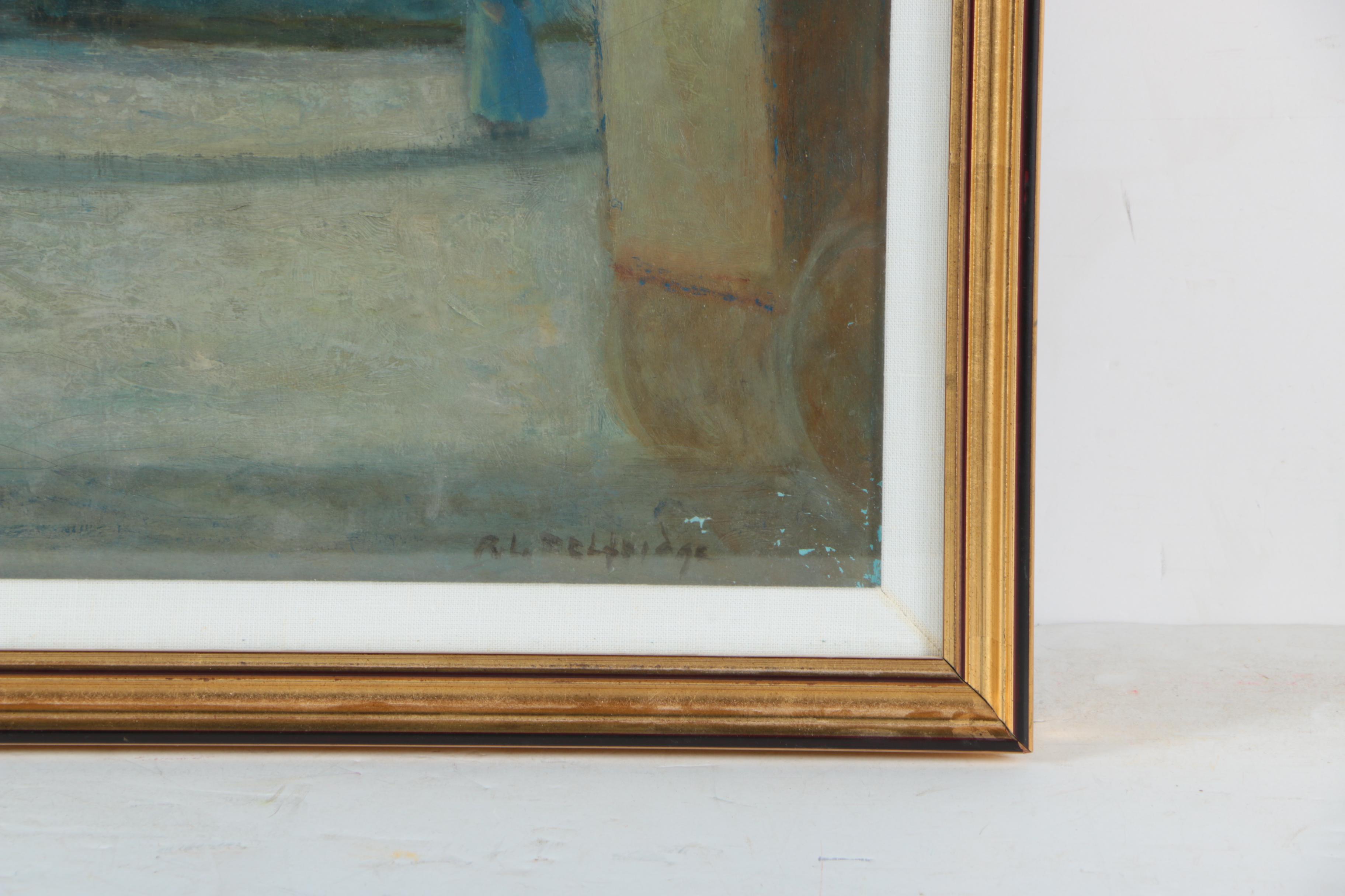 Reynolds Selfridge Oil Painting on Canvas of Steeple Scene