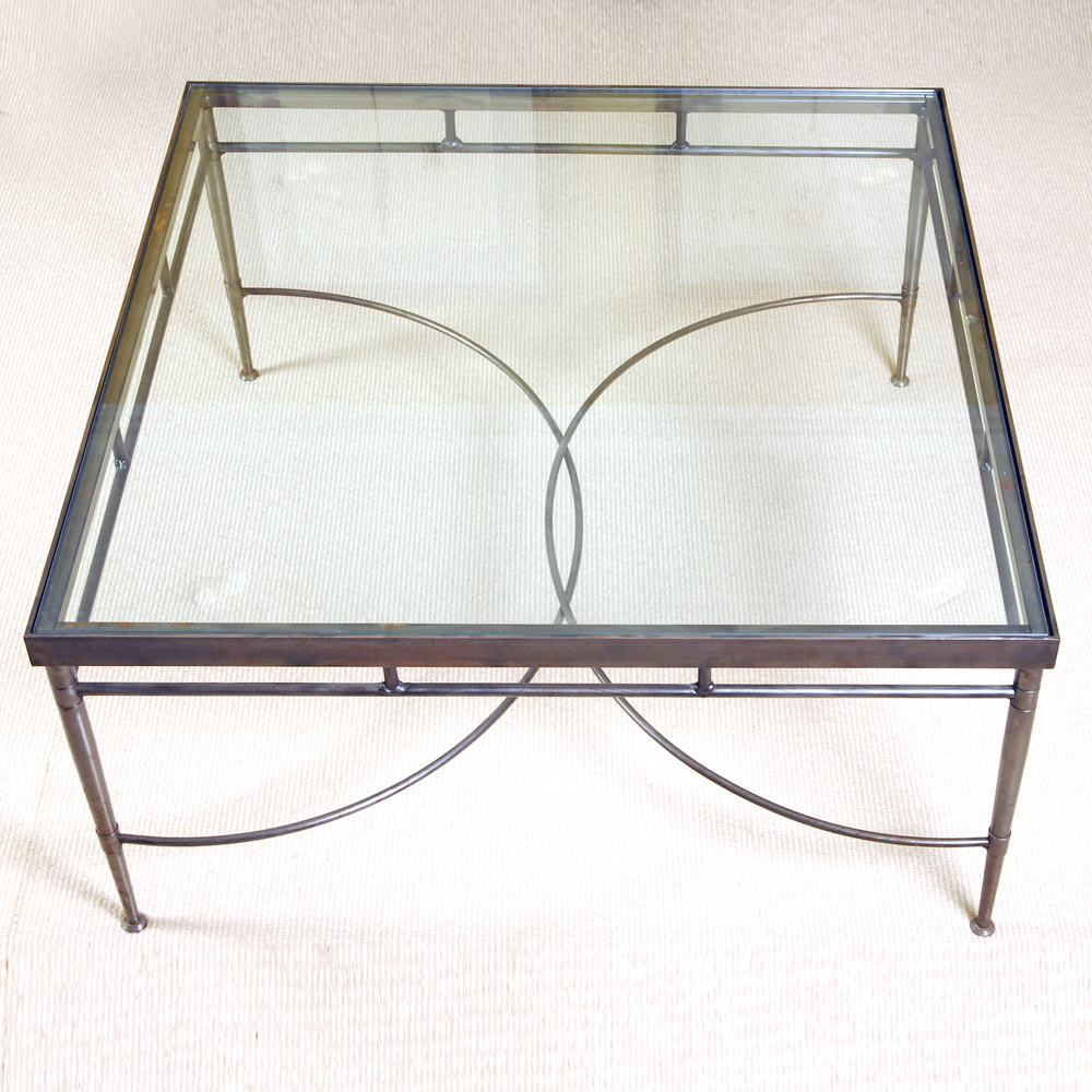 Vintage Glass Top Coffee Table