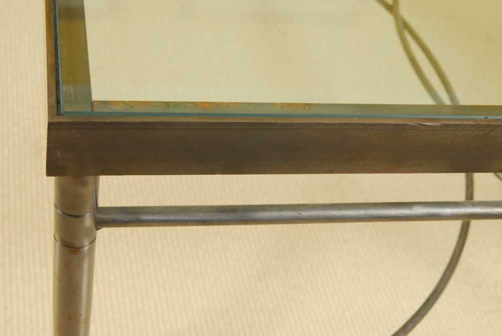 Vintage Glass Top Coffee Table