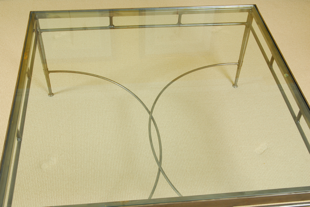 Vintage Glass Top Coffee Table