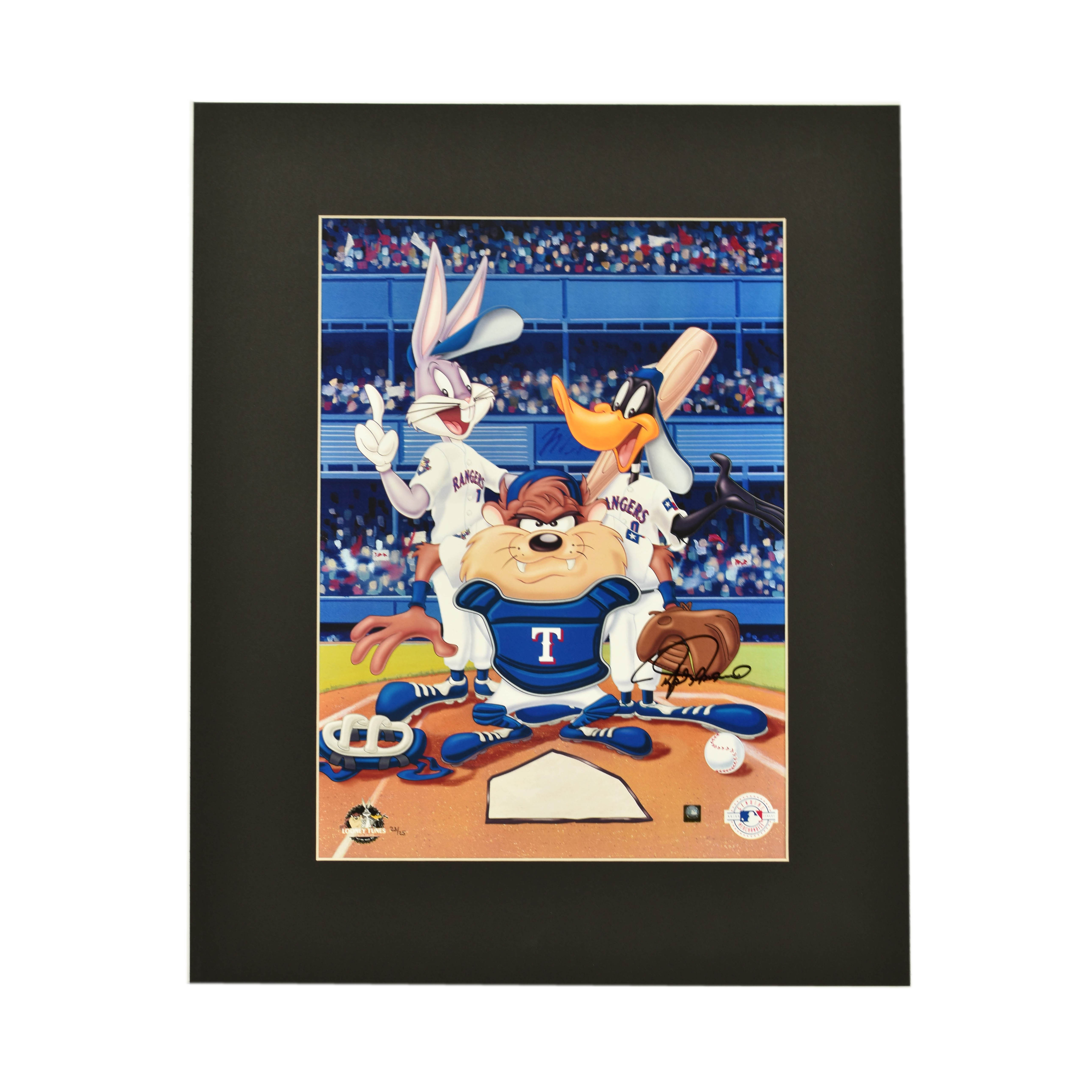 Rafael Palmeiro - Signed L.E. Rangers Looney Tunes Lithographs
