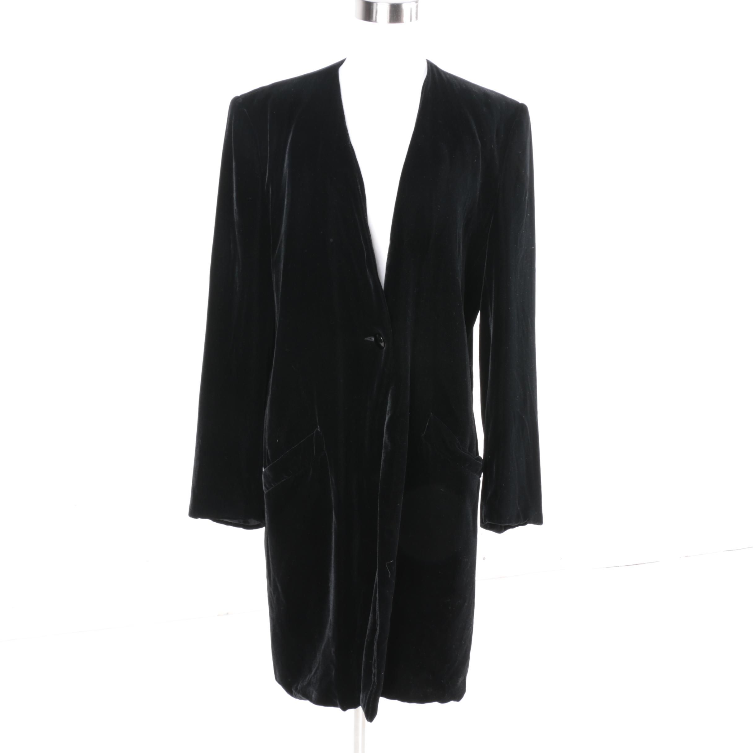 Circa 1980s Christian Dior Separates Black Velvet Jacket