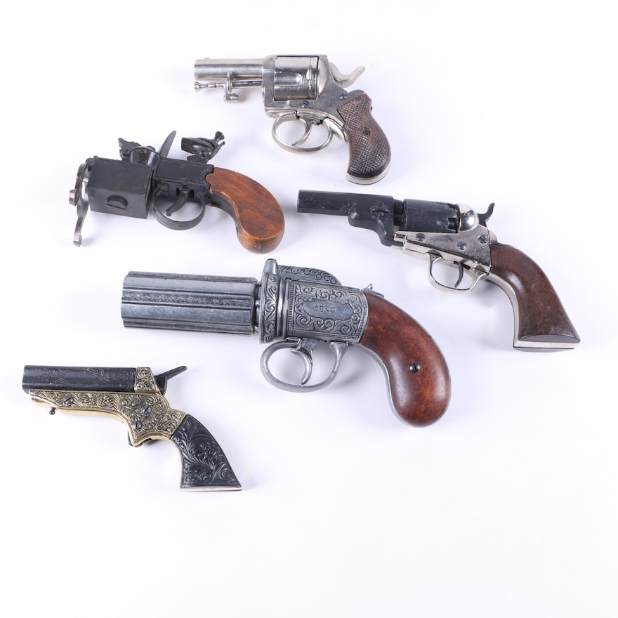 Assorted Metal and Wood Toy Handguns