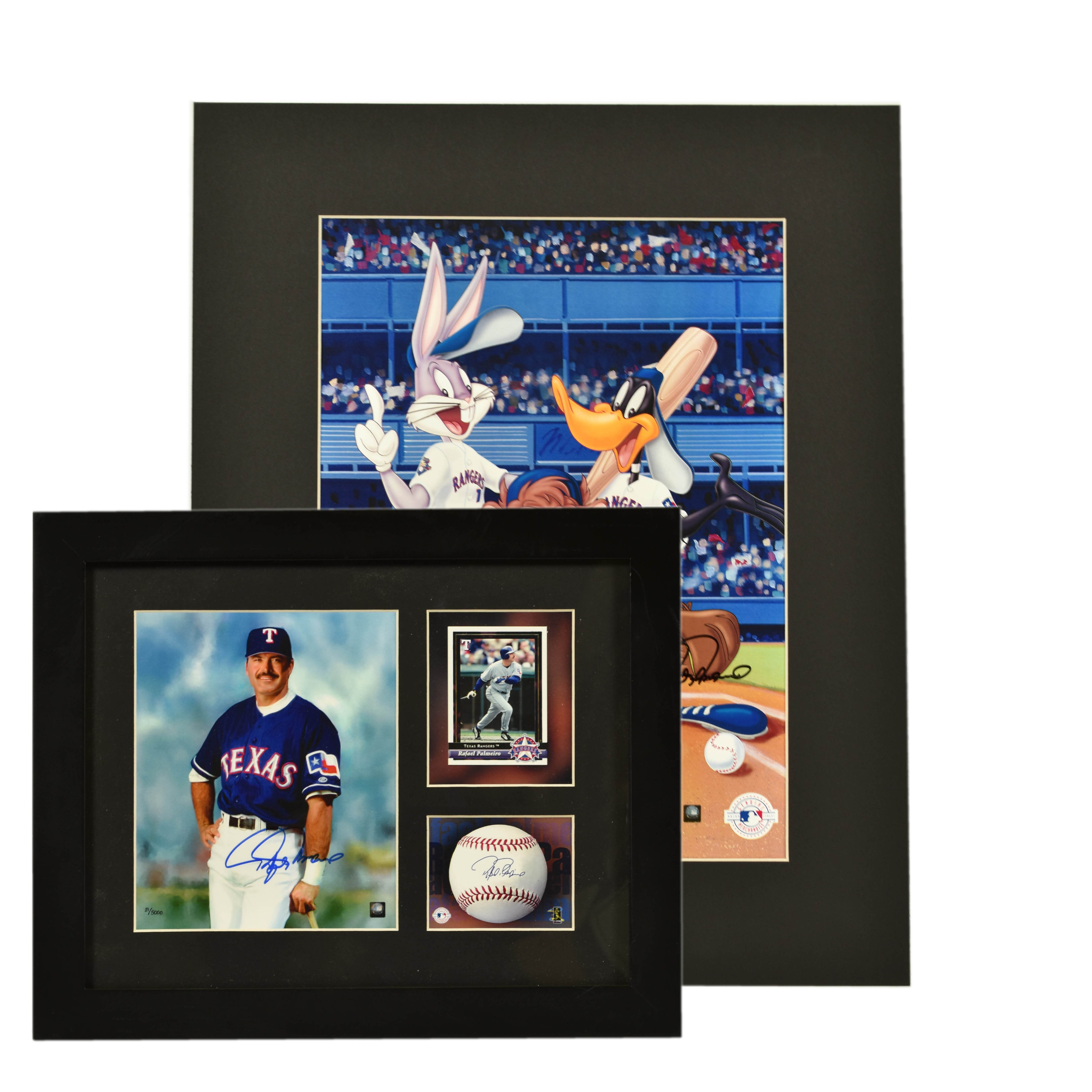 Rafael Palmeiro - Signed L.E. Rangers Looney Tunes Lithographs