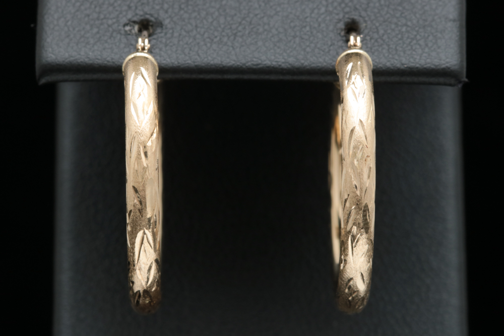 14K Yellow Gold Hoop Earrings