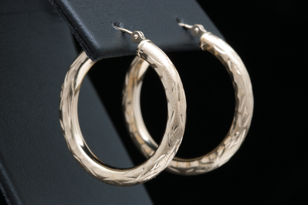 14K Yellow Gold Hoop Earrings