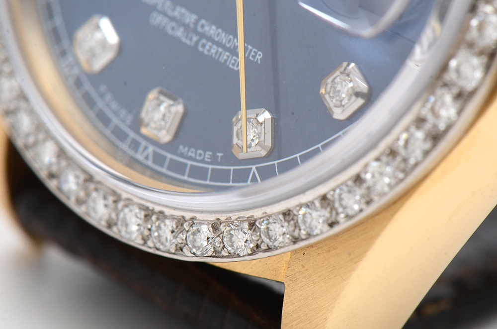 Rolex Day-Date 18K Yellow Gold Diamond Bezel 36mm Watch