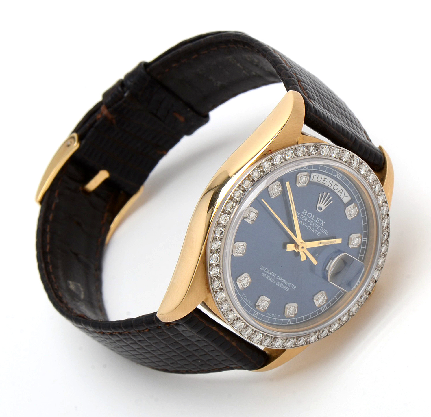 Rolex Day-Date 18K Yellow Gold Diamond Bezel 36mm Watch