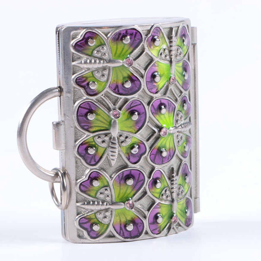 Judith Leiber Enamled Pill Box for Neiman Marcus Depicting Butterflies